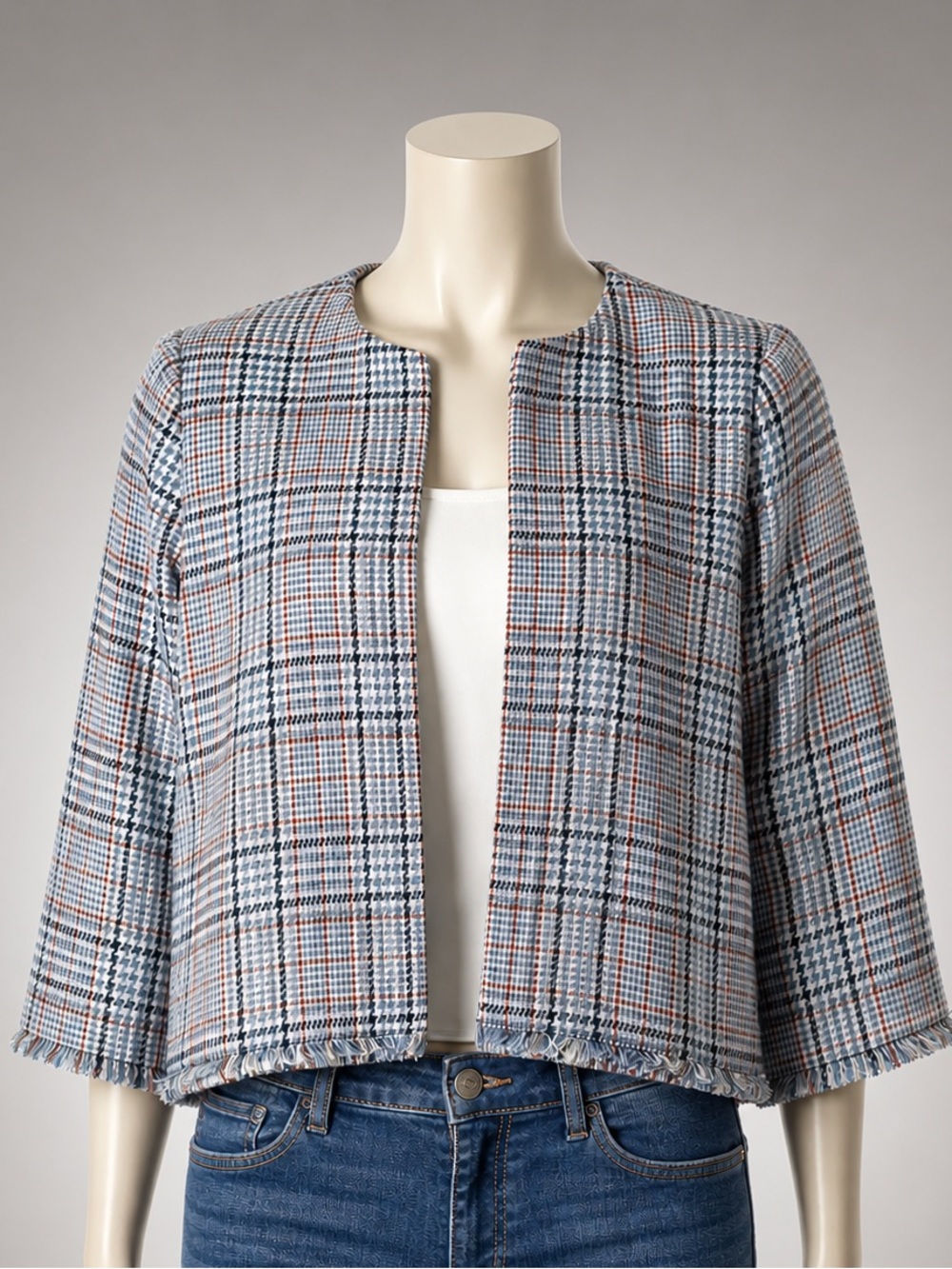 14th & Union Tweed Jacket - Blue, White & Rust Accents